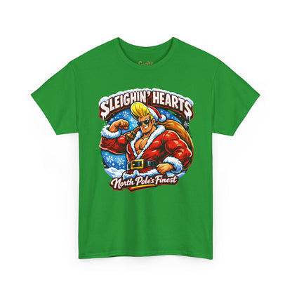 Johnny B 'Sleighin' Hearts' Christmas Tee — 'Where The Ho Ho Hos At' Holiday T-Shirt