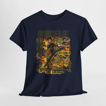 Bruce Lee Dragon Graphic Tee — Martial Arts Vintage Poster T-Shirt