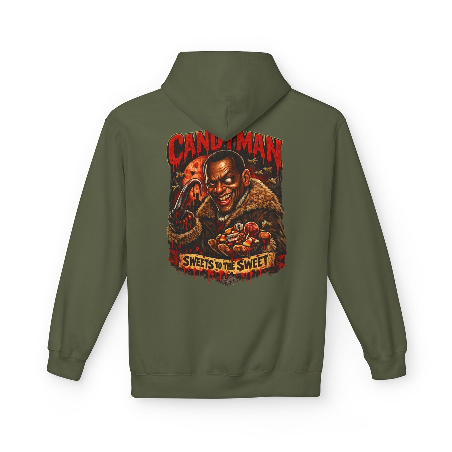 Horror Movie Candyman "Sweets to the Sweet" Retro Poster Midweight Softstyle Fleece Hoodie