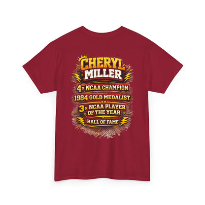 Legendary Cheryl Miller Basketball T-Shirt — 4x NCAA Champion, 1984 Gold Medalist