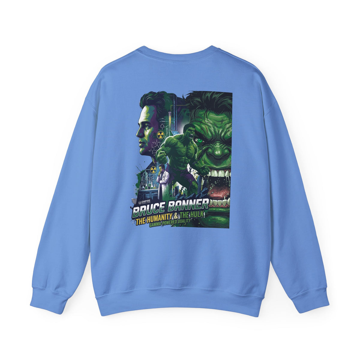 Hulk Graphic Crewneck Sweatshirt — Bruce Banner Movie Poster Design