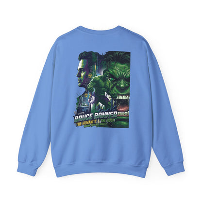Hulk Graphic Crewneck Sweatshirt — Bruce Banner Movie Poster Design