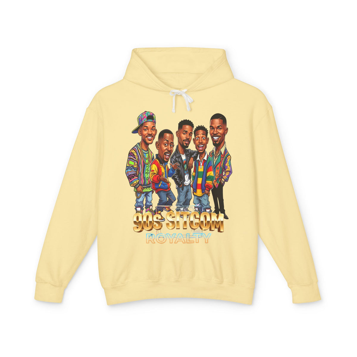 90s Sitcom Tribute Hoodie — Cartoon Cast Graphic Pullover