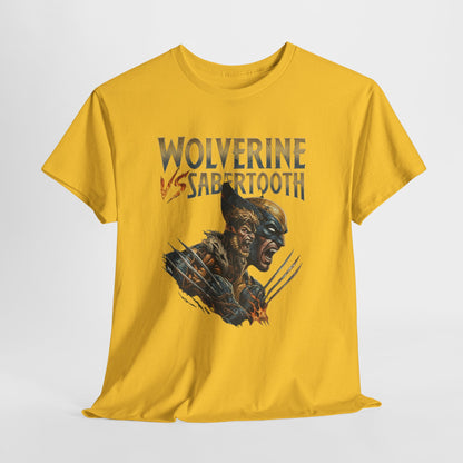 Wolverine vs Sabretooth Tee — Vintage Comic Battle Graphic T-Shirt
