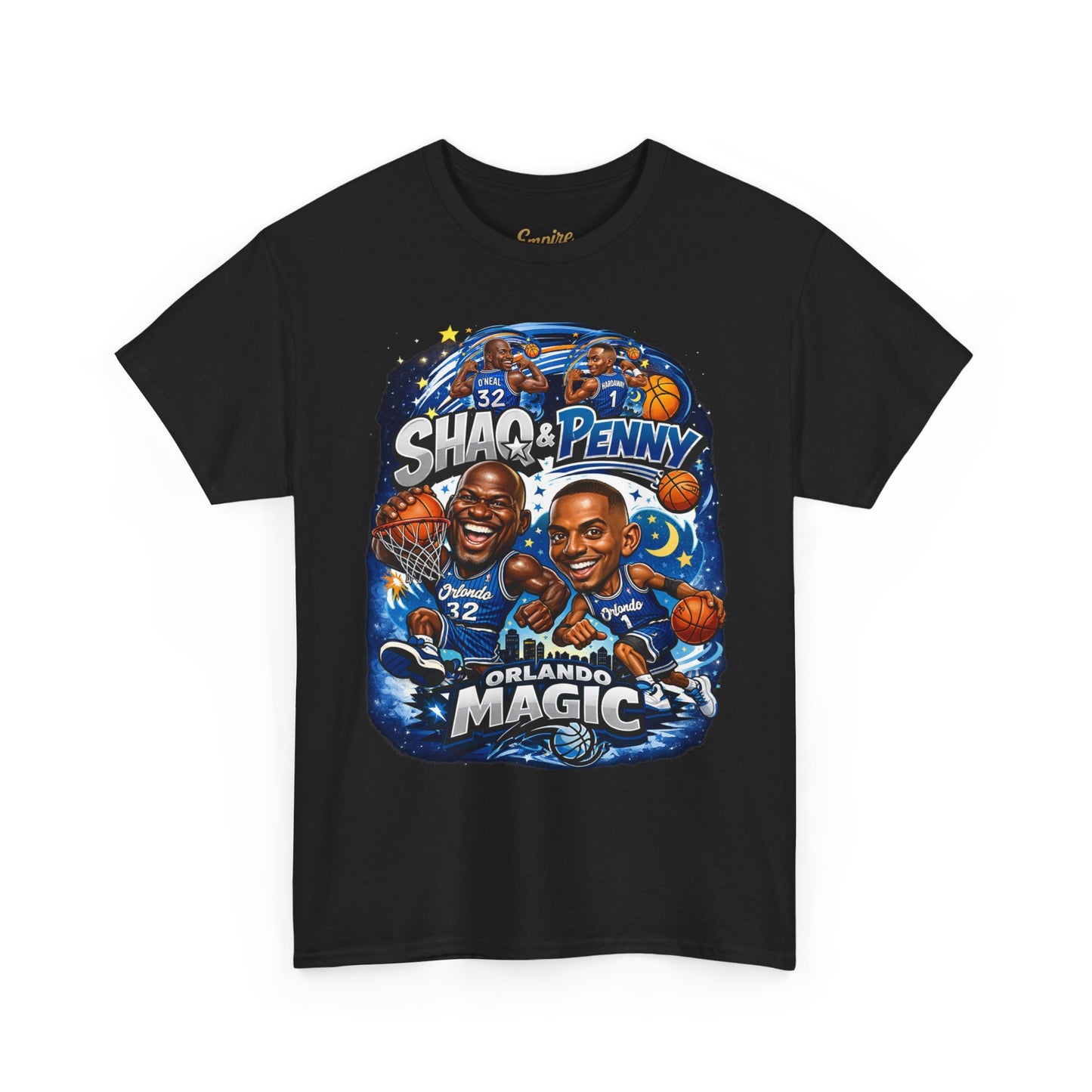 Orlando Magic Basketball Tee — Shaq & Penny Retro Cartoon Design