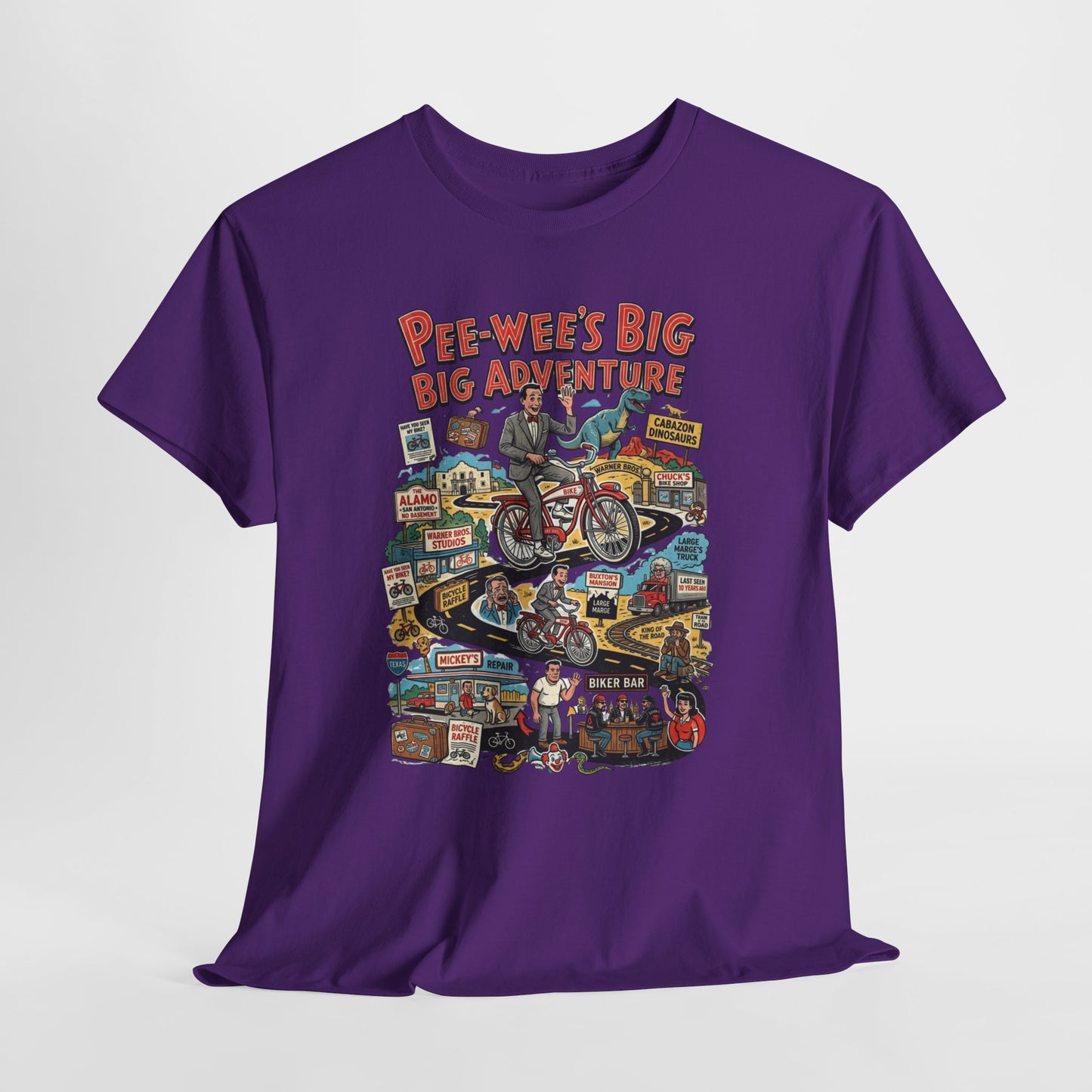 Pee-wee’s Epic Road Trip: A Collage of Adventure Graphic Tee