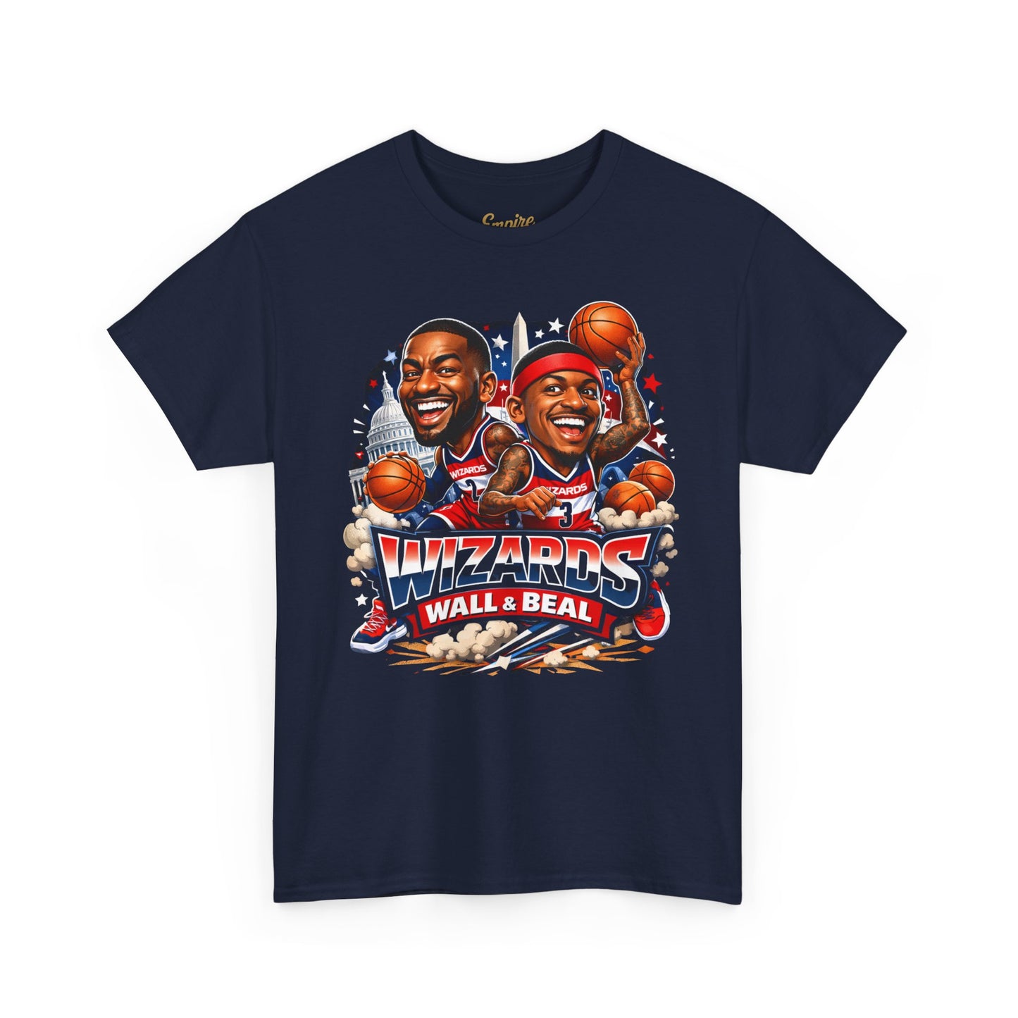 Wizards Basketball Vintage Player Caricature Tee – Wall & Ball Fan Shirt