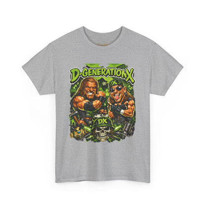 D-Generation X Retro Wrestling Tee — DX Skull & Heroes Graphic T-Shirt