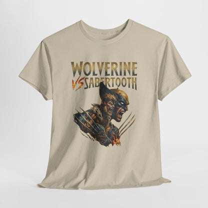 Wolverine vs Sabretooth Tee — Vintage Comic Battle Graphic T-Shirt