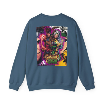 Gambit & Rogue Graphic Crewneck Sweatshirt — X-Men Comic Retro Art