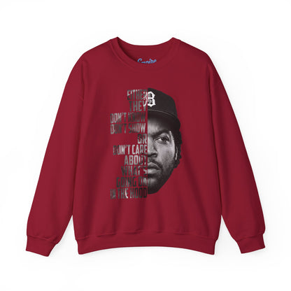 Boyz N the Hood Doughboy Sweatshirt — Half-Face Portrait with 'They Don't Know' Quote