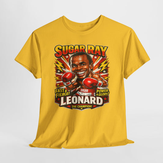 Vintage Boxing Champion Tee – “Sugar Ray Leonard” Graphic Shirt