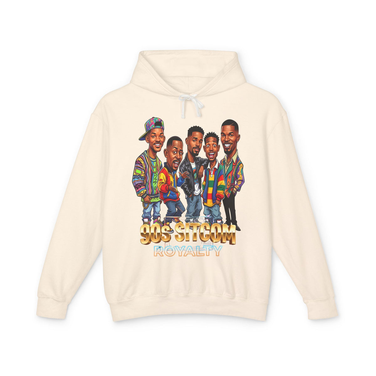 90s Sitcom Tribute Hoodie — Cartoon Cast Graphic Pullover
