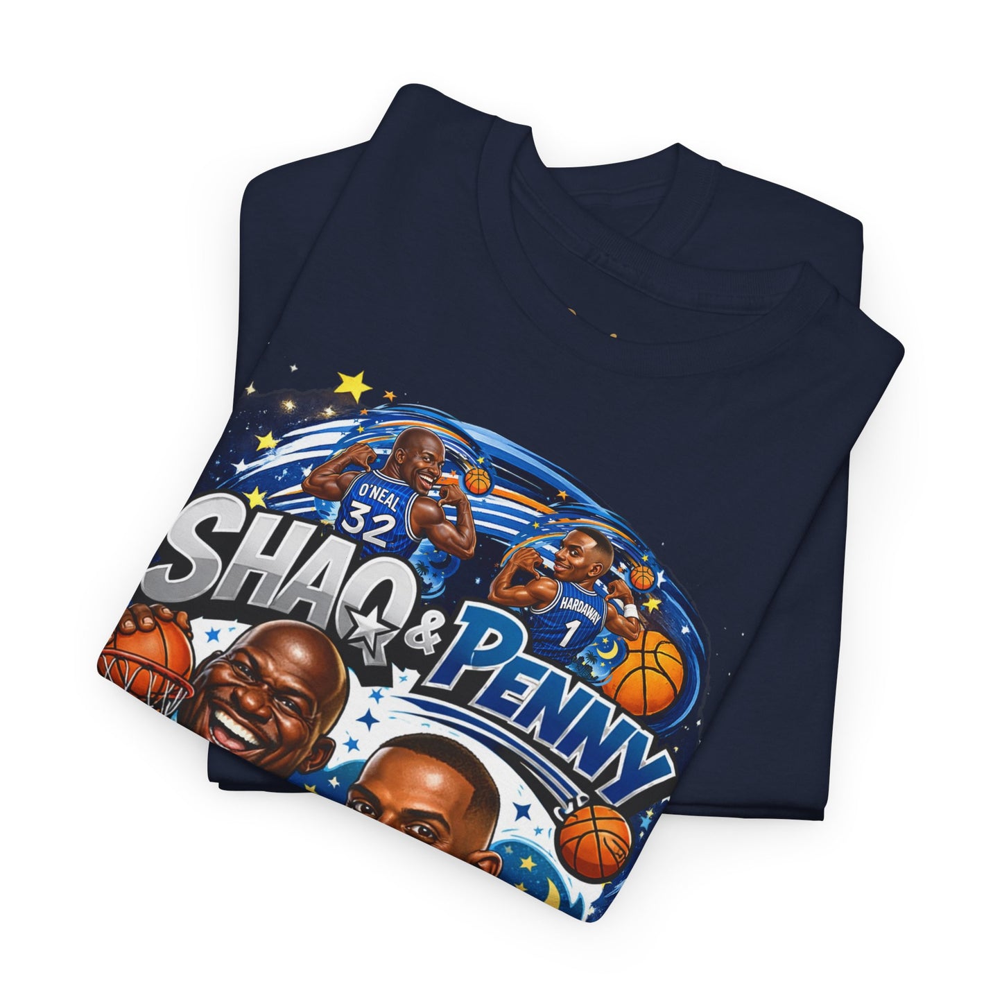 Orlando Magic Basketball Tee — Shaq & Penny Retro Cartoon Design