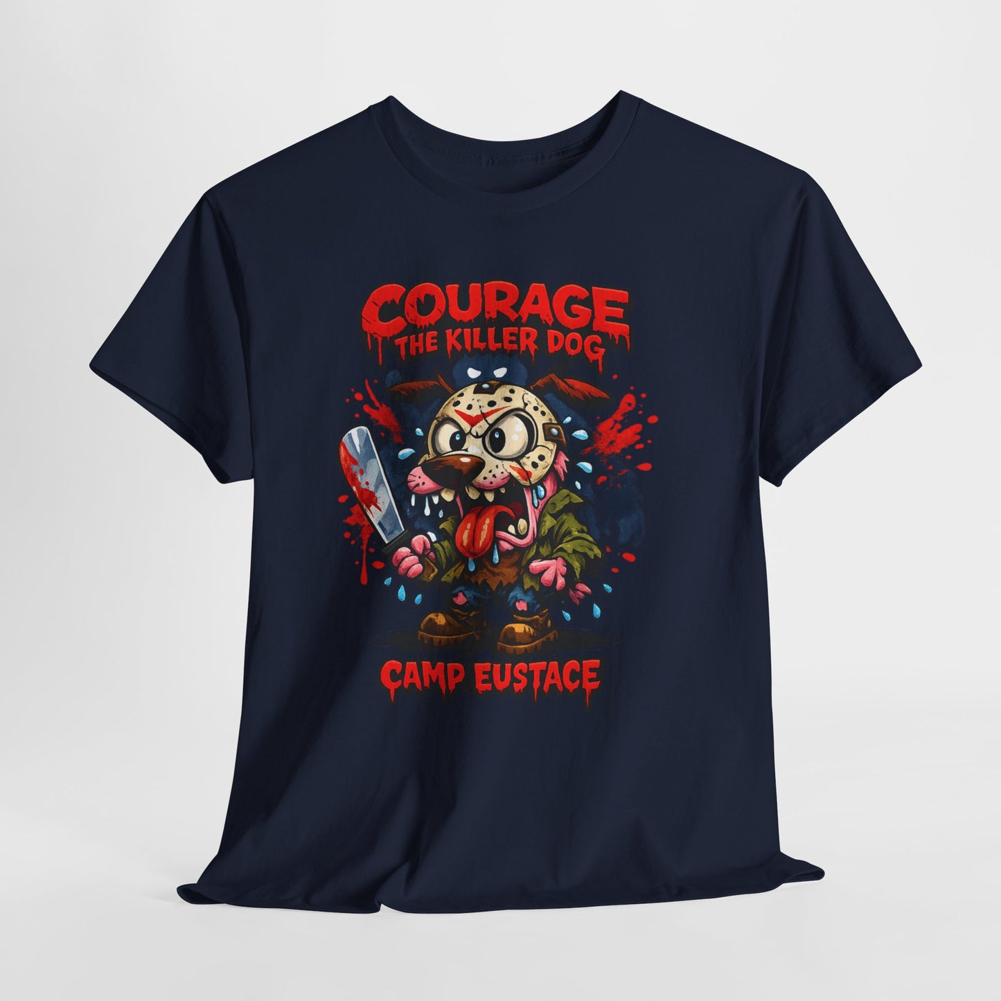 Horror Camp Graphic Tee — "Courage the Killer Dog" Camp Eustace Shirt