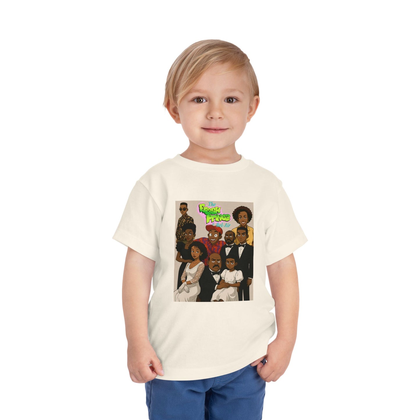 Cool Fresh Prince Cartoon Family Toddler Tee, Fun Kids T-Shirt, Unique Gift for Birthdays, Family Reunion, Playdate Outfit, Everyday Wear