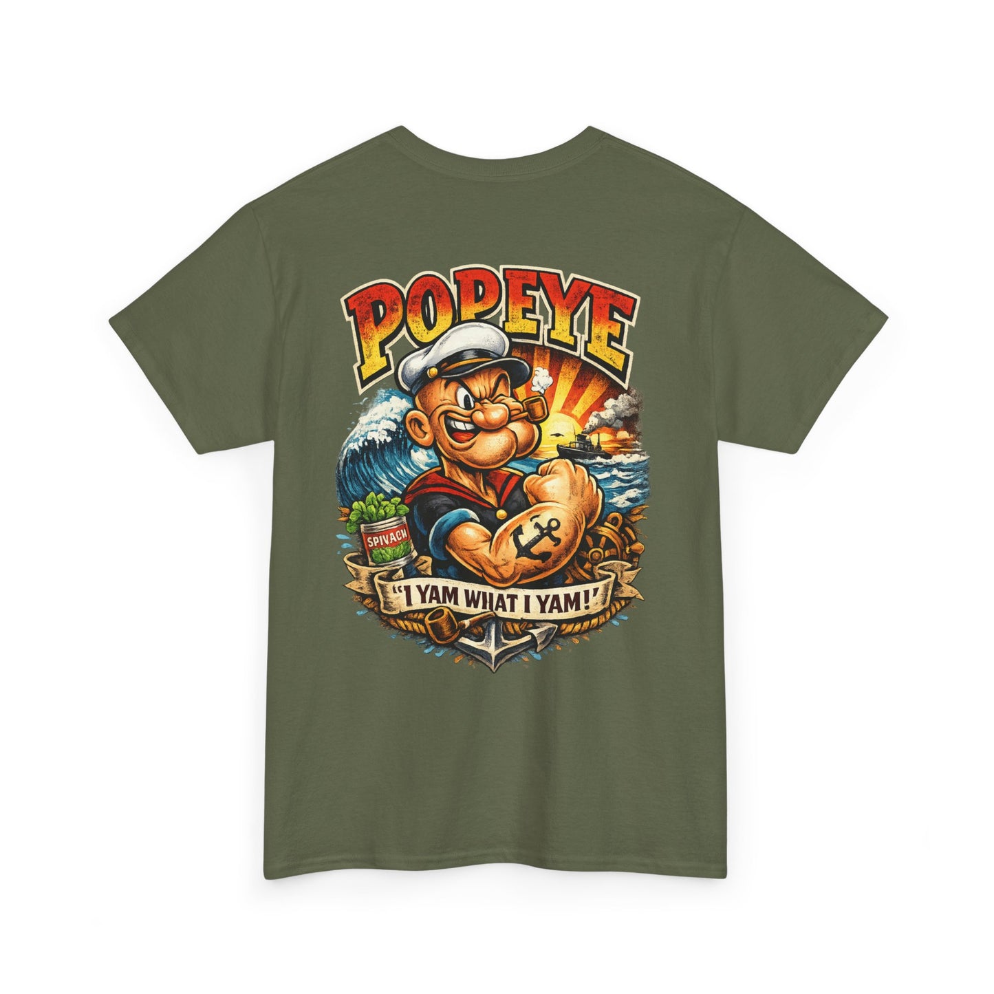 Popeye Graphic Tee — "I Yam What I Yam" Vintage Cartoon T-Shirt