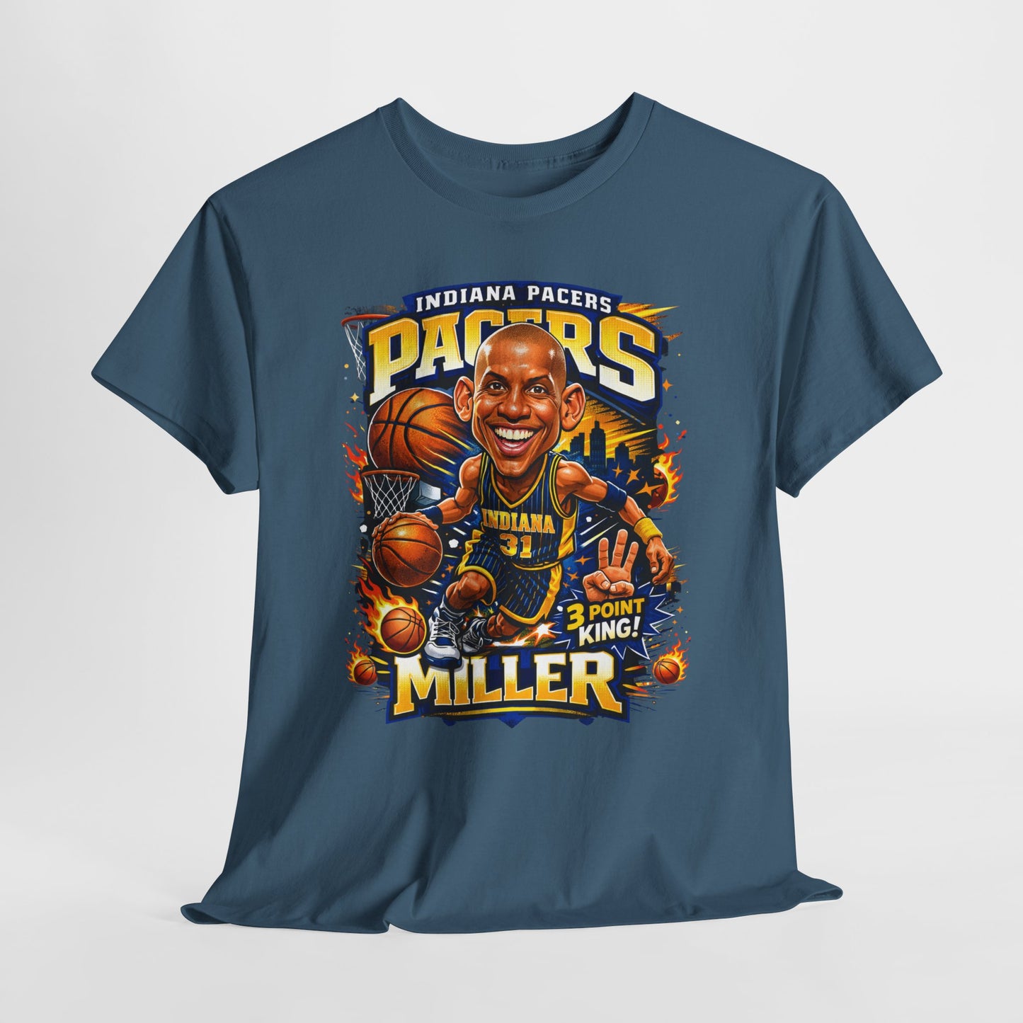 Pacers Miller 3-Point King Basketball T-Shirt