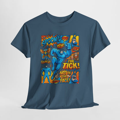 The Tick Comic Panel T-Shirt — Retro Superhero Graphic Tee