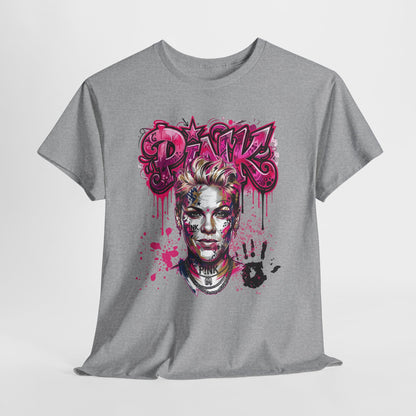 Graphic Tee — Pink Graffiti Portrait T‑Shirt