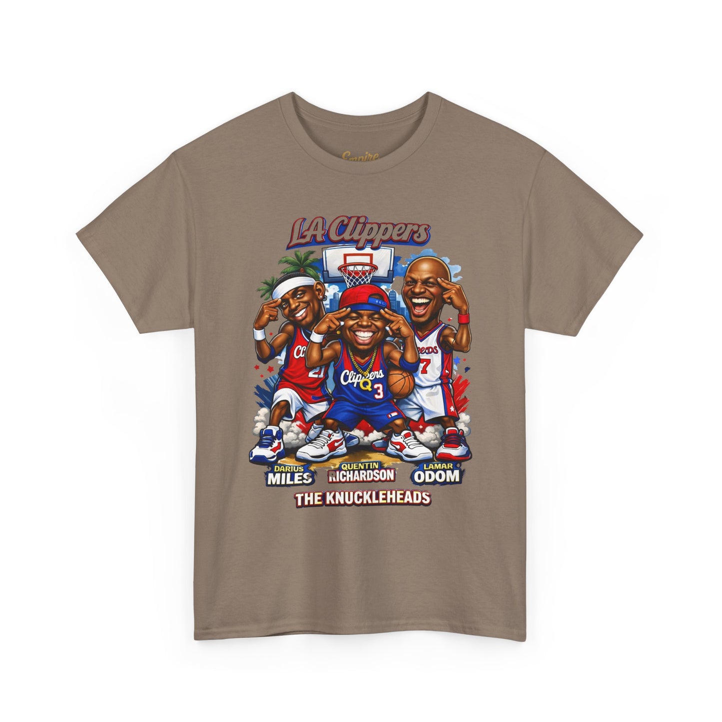 LA Clippers Cartoon Roster Tee — "The Knuckleheads" Team Graphic T-Shirt