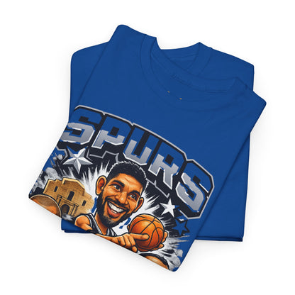 Spurs Legends T-Shirt — Parker, Duncan & Ginobili Cartoon Basketball Tee
