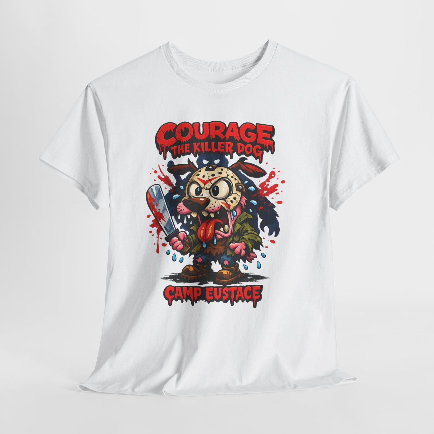 Horror Camp Graphic Tee — "Courage the Killer Dog" Camp Eustace Shirt