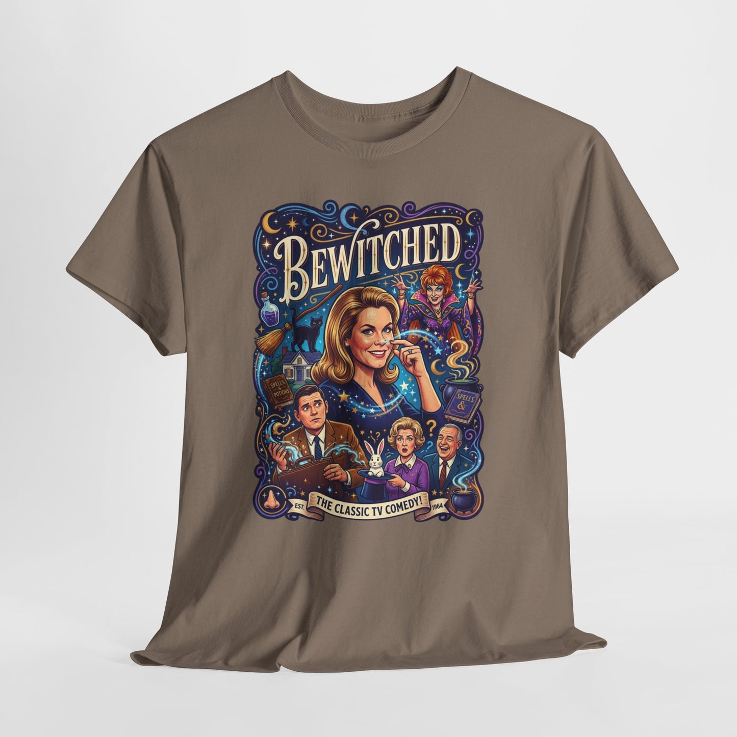 Bewitched Retro TV Series Tee — Vintage Witchcraft Graphic T-Shirt