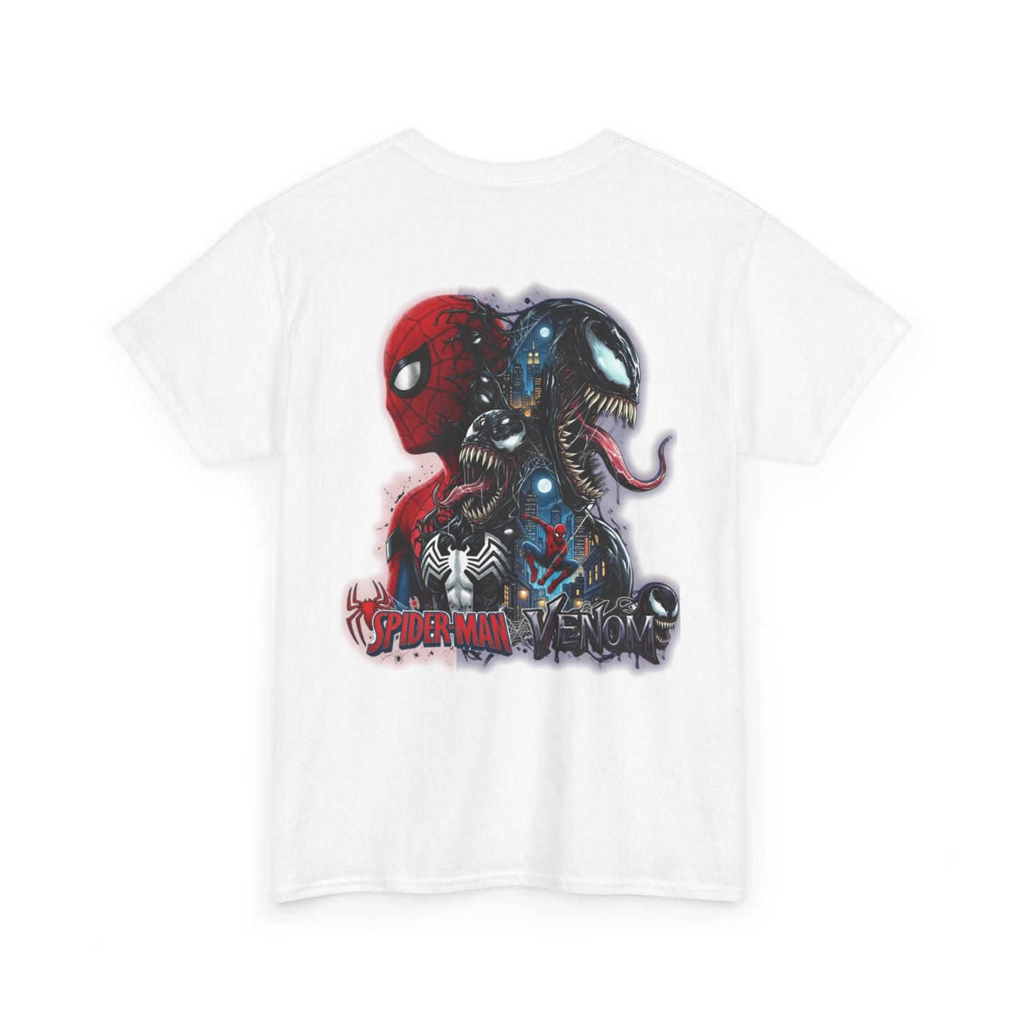 Spider-Man vs Venom Graphic Tee — Superhero Back Print
