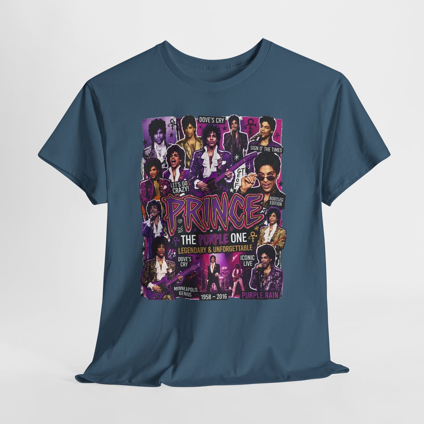 Prince Tribute T-Shirt – 'Prince The One' Collage Graphic Tee