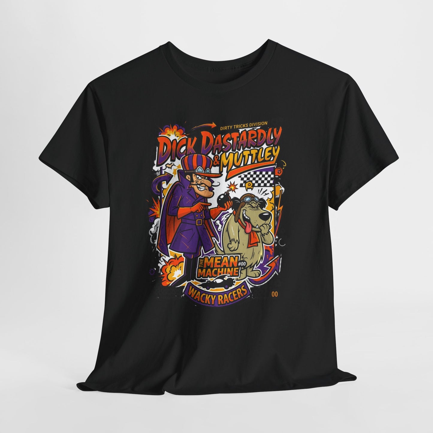 Cartoon Villain Racing Tee — "Dick Dastardly & Muttley: Mean Machine" Graphic T-Shirt