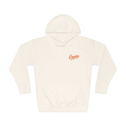 Empire Signature Embroidered Hoodie — Minimal Fleece with Orange 'Empire' Logo