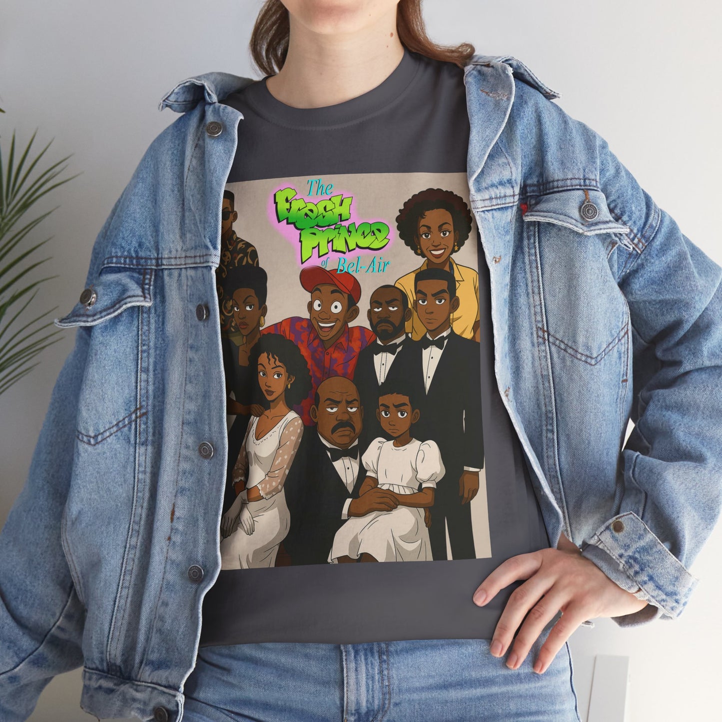 The Fresh Prince Unisex Heavy Cotton Tee - Nostalgic Cartoon Graphic Shirt