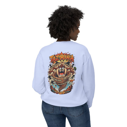 Taz Mania Crewneck Sweatshirt – Retro Cartoon Graphic Pullover