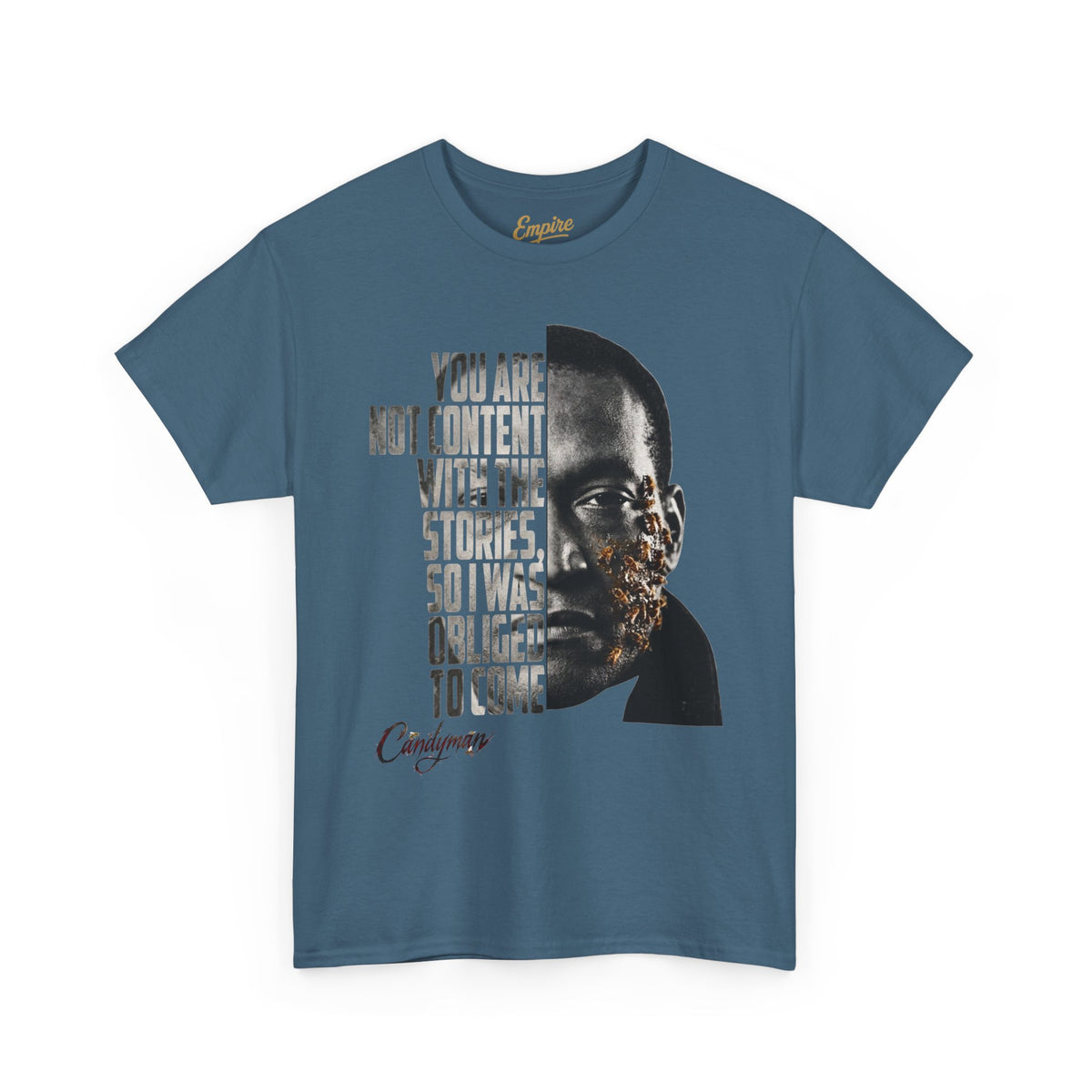Candyman - I Was Obliged to Come Typography Portrait Graphic T-Shirt
