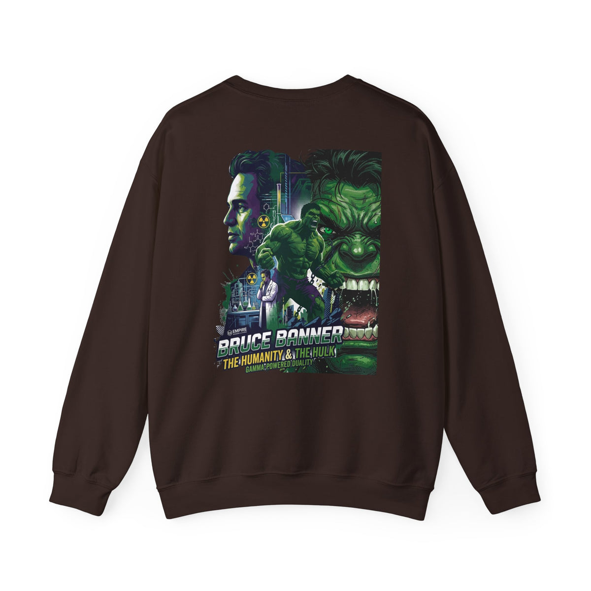 Hulk Graphic Crewneck Sweatshirt — Bruce Banner Movie Poster Design