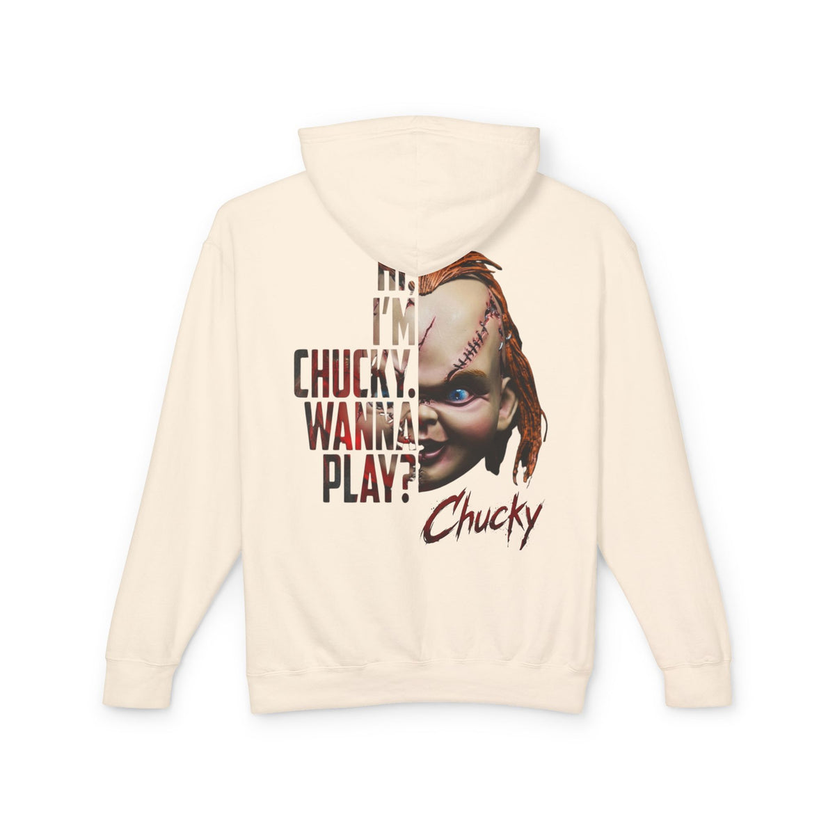 Chucky Hoodie - "Hi, I'm Chucky. Wanna Play?" Horror Movie Pullover