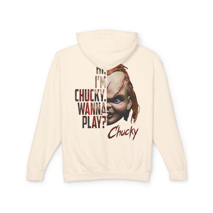 Chucky Hoodie - "Hi, I'm Chucky. Wanna Play?" Horror Movie Pullover