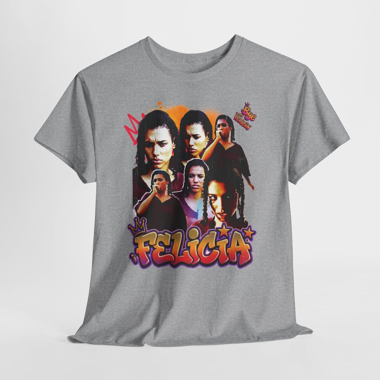 Bye Felicia Graphic Tee — Retro Movie Collage Portrait T-Shirt