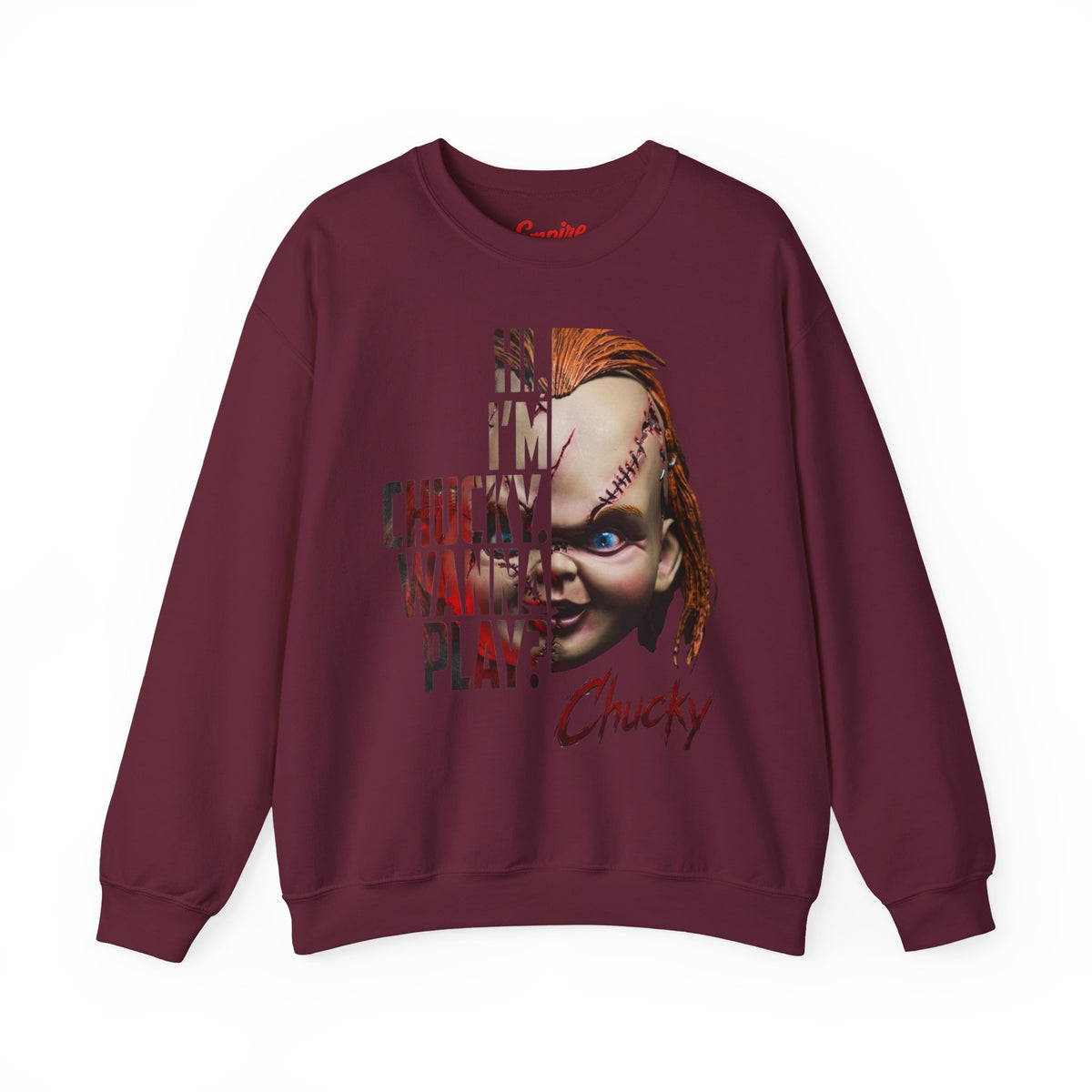 Chucky "Hi, I'm Chucky. Wanna Play?" Crewneck Sweatshirt