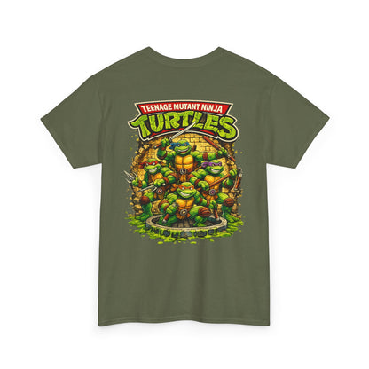 Teenage Mutant Ninja Turtles Graphic Tee — Retro TMNT Logo & Group Back Print