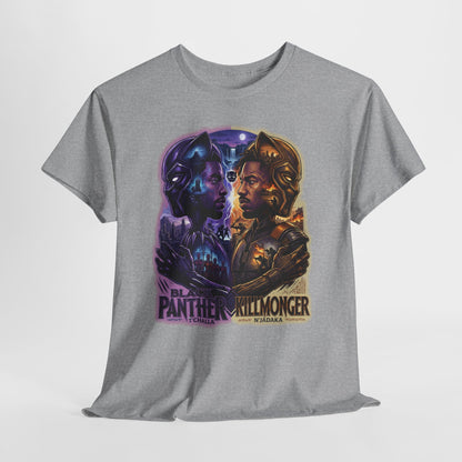 Black Panther vs Killmonger Graphic Tee — Retro Superhero Movie Poster T-Shirt