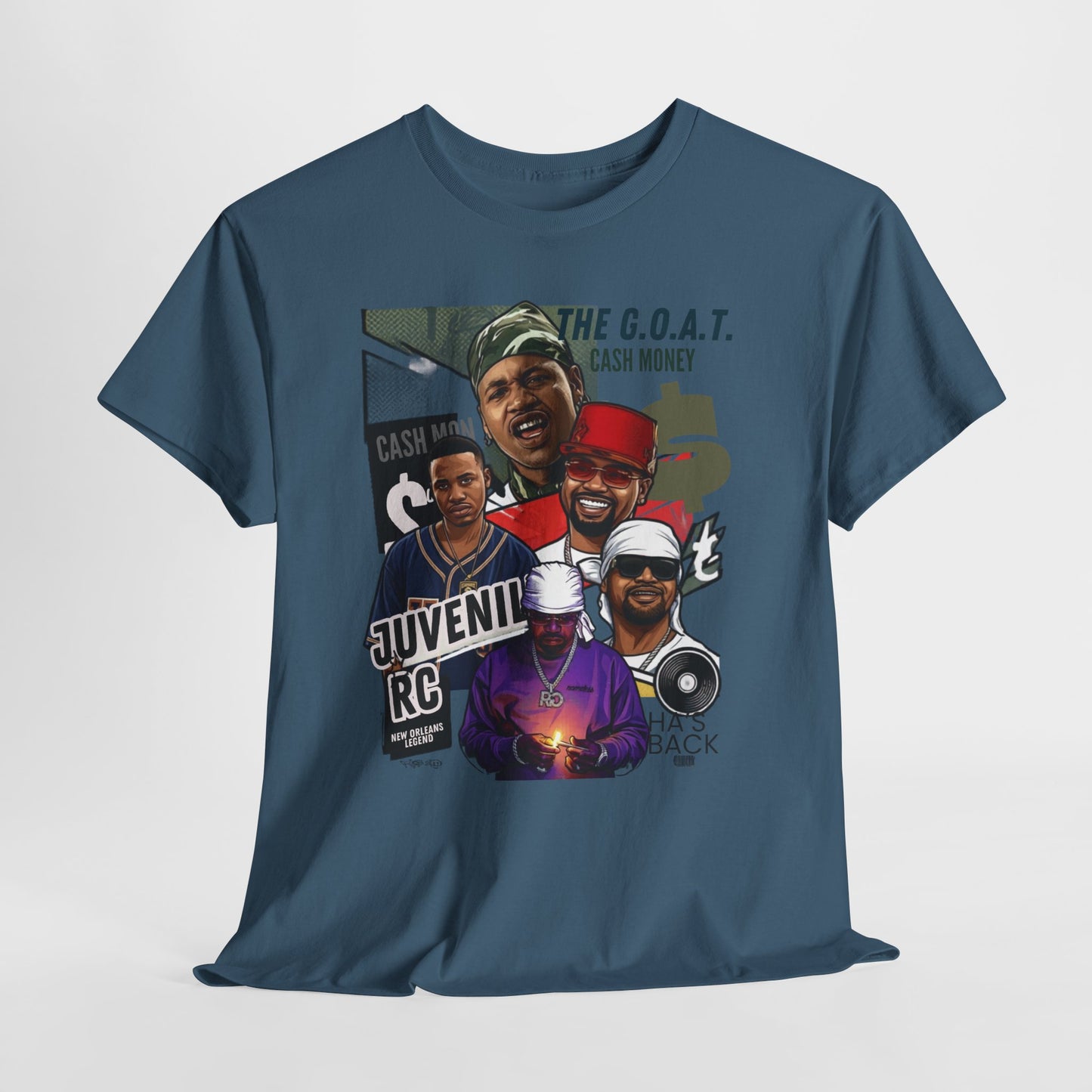 Juvenile Hip Hop Legends Collage Tee — "The G.O.A.T." Graphic Shirt