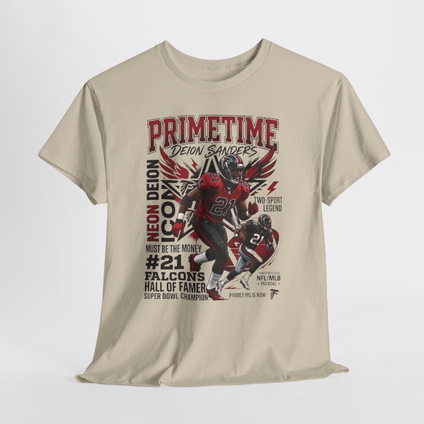 Primetime Deion Sanders Football T-Shirt — Falcons #21 Retro Graphic Tee
