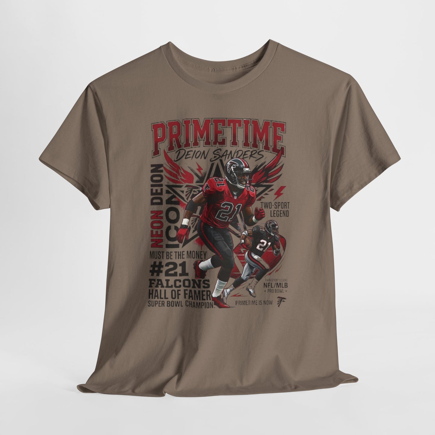 Primetime Deion Sanders Football T-Shirt — Falcons #21 Retro Graphic Tee