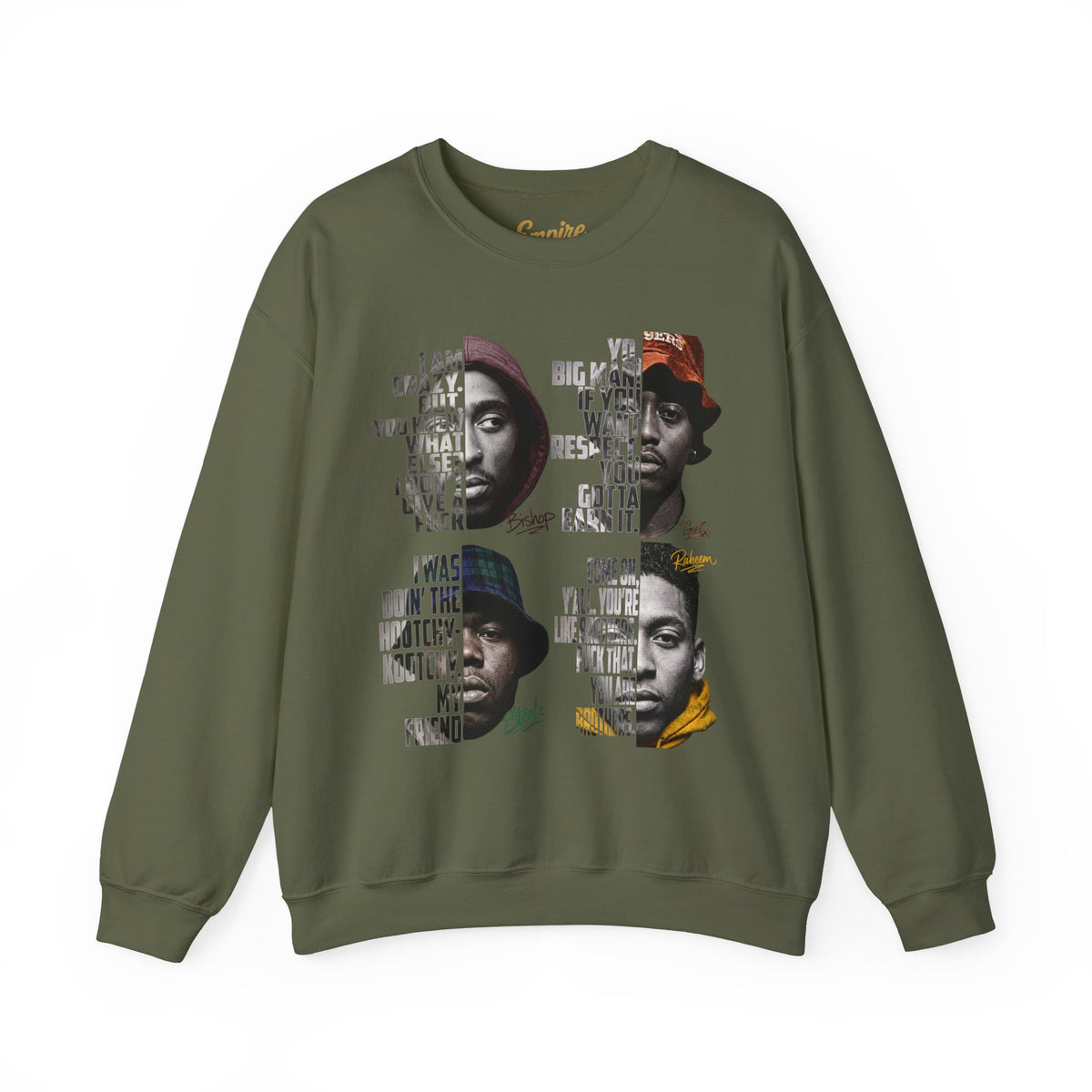 Wrecking Crew "Juice" Movie Legends Crewneck Sweatshirt — Collage Portraits & Lyrics