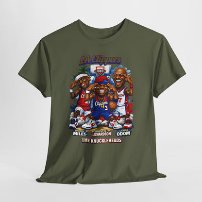 LA Clippers Cartoon Roster Tee — "The Knuckleheads" Team Graphic T-Shirt