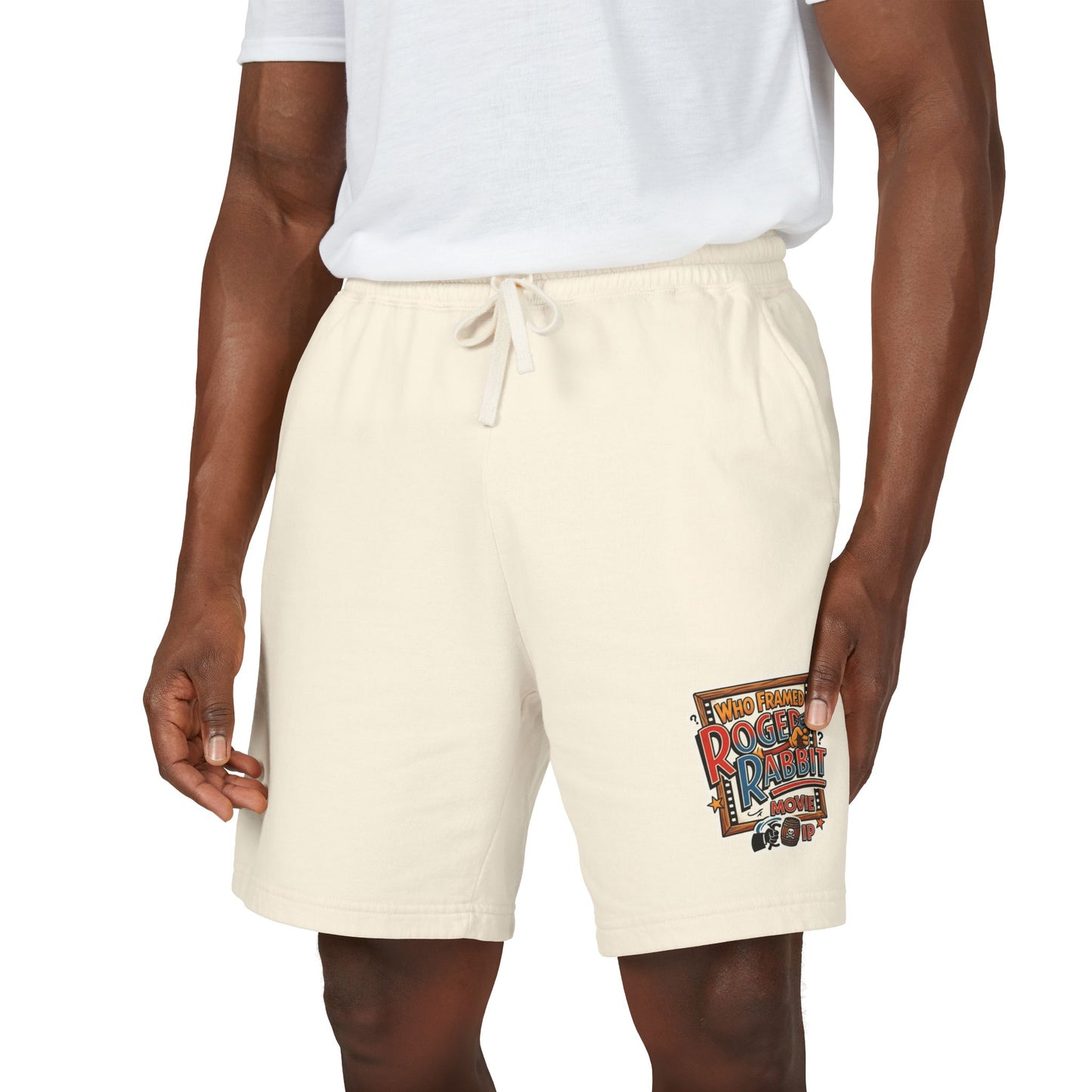 Vintage Retro Roger The Rabbit Sweat Shorts — Graphic Fleece Lounge Shorts