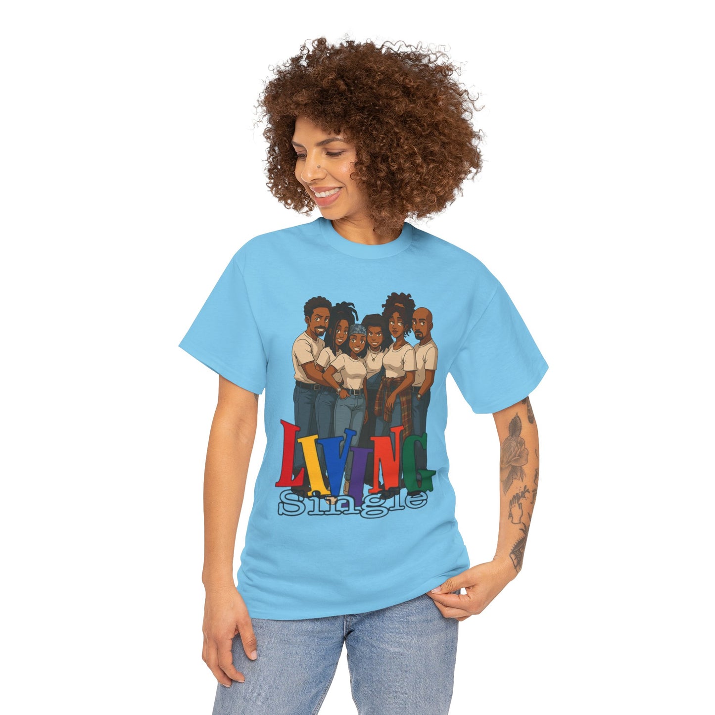 Living Single Unisex Heavy Cotton Tee - Nostalgic TV Show T-Shirt for Fans