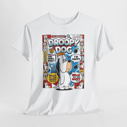 Droopy Dog Comic Tee — Retro Cartoon Graphic T-Shirt